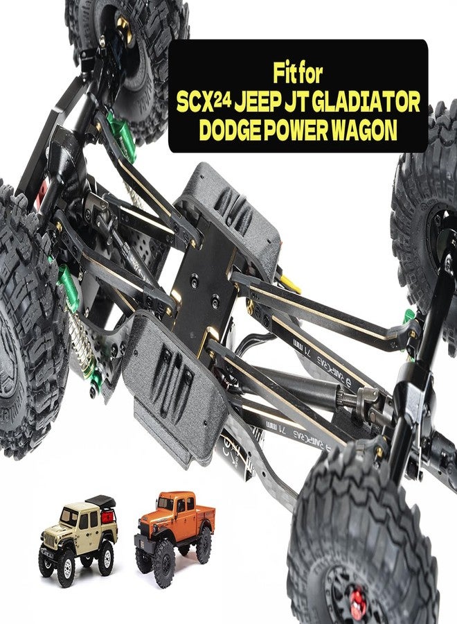 RampCrab High Clearance 4 Links Set for SCX24 Gladiator & Dodge Power Wagon, Brass Links Set, Upgrade Parts for SCX24, Axial 1/24 RC Crawler Car Upgrade Accessories, 8Pcs, Black - Image 3